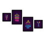 Wallity Cuadro Decorativo 4 Piezas Multicolor